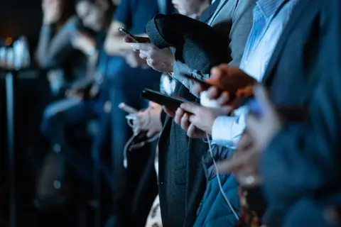 People on their phones