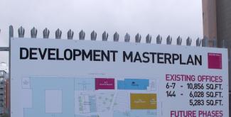 Sign that reads development masterplan