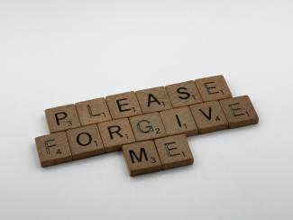 scrabble chips that say please forgive me