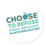 Circle containing the worlds plasticfreejuly.org choose to refuse single-use plastic