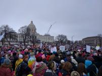 A large sea of people at the Minnesota capitol for the Women's March 2017