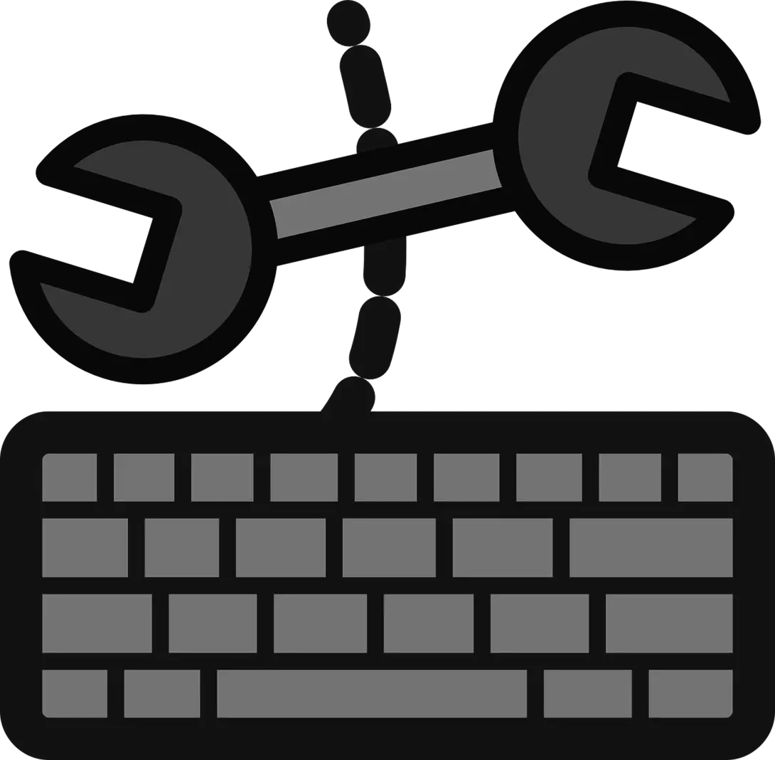 wrench and a keyboard